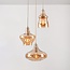 Suspension 3 lumières Trinidad avec verre ambré - beige