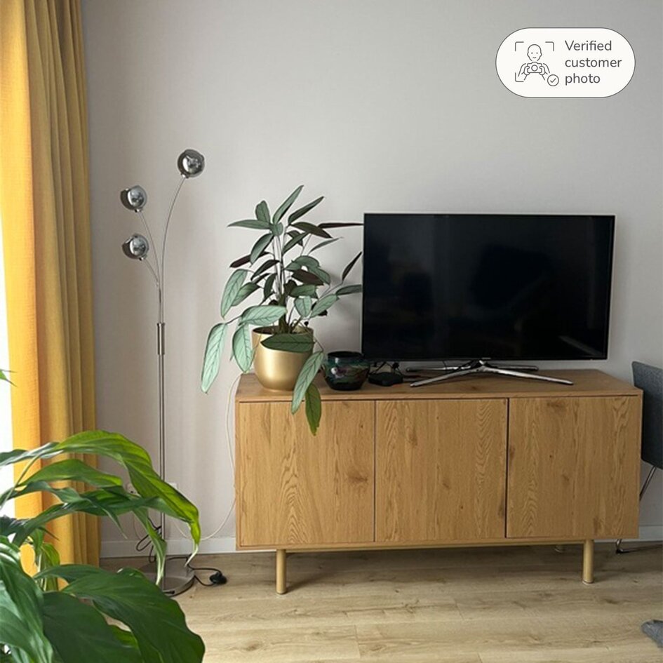 Lampadaire moderne en verre fumé, triple - Campbell