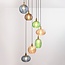 Design hanglamp met verschillende kleuren geribbeld glas - Altair