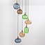 Design hanglamp met verschillende kleuren geribbeld glas - Altair