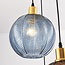 Design hanglamp met verschillende kleuren geribbeld glas - Altair