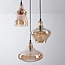 Suspension industrielle avec 3 lumières en verre ambré  - Trinidad