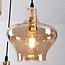 Suspension industrielle avec 3 lumières en verre ambré  - Trinidad