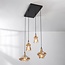 Retro hanglamp Maracas met amber glas - 4-lichts
