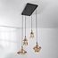 Retro hanglamp Maracas met amber glas - 4-lichts