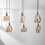 Lampe suspendue Nilo - 6-lumières en verre ambré et détail convexe