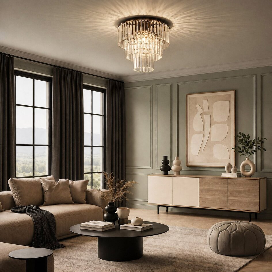 Luxe plafondlamp met helder glas - Royce