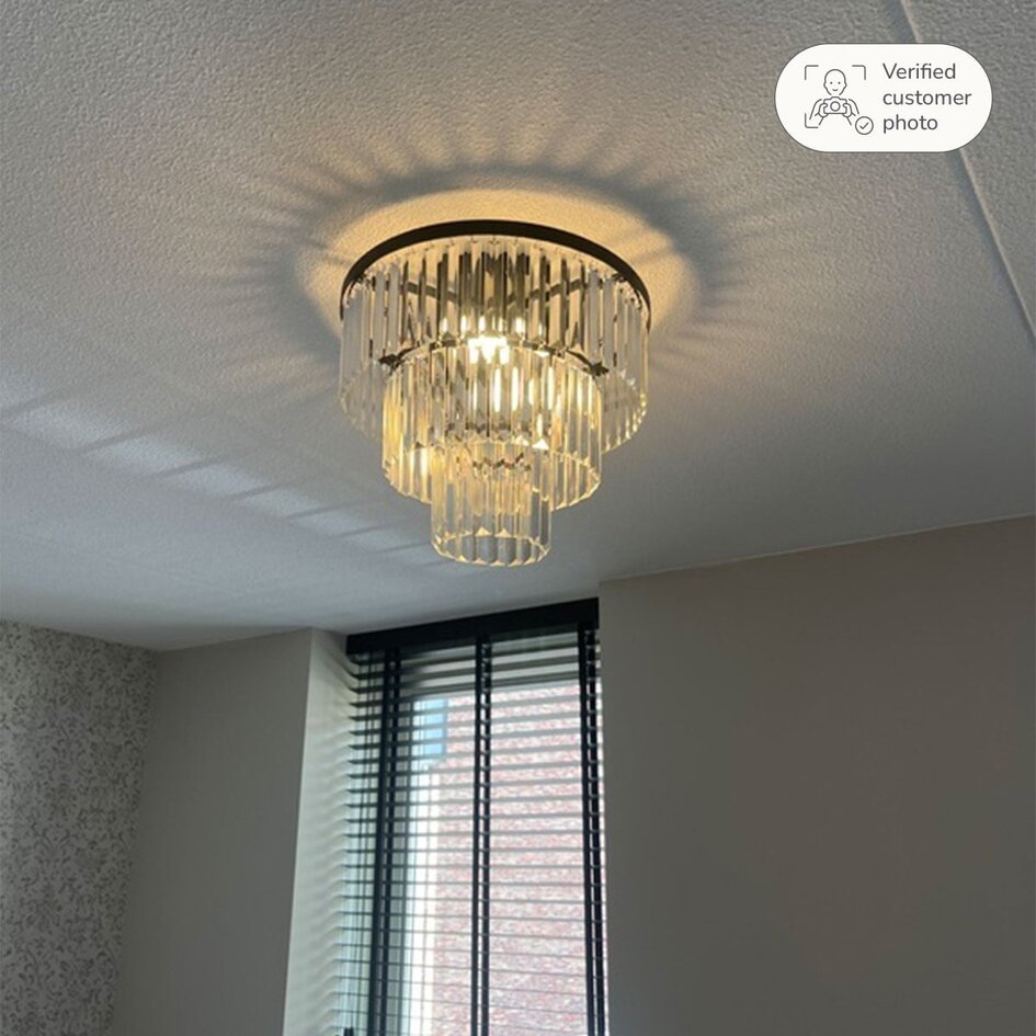 Luxe plafondlamp met helder glas - Royce
