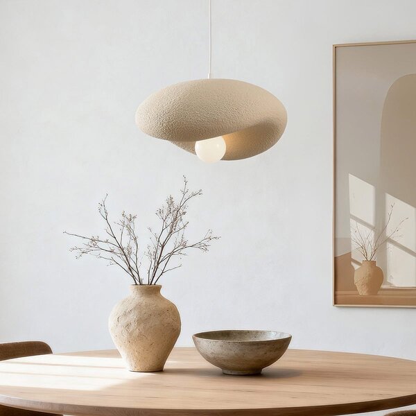 Suspension Wabi Sabi Kawa effet pierre beige sable - 40 x 36 cm