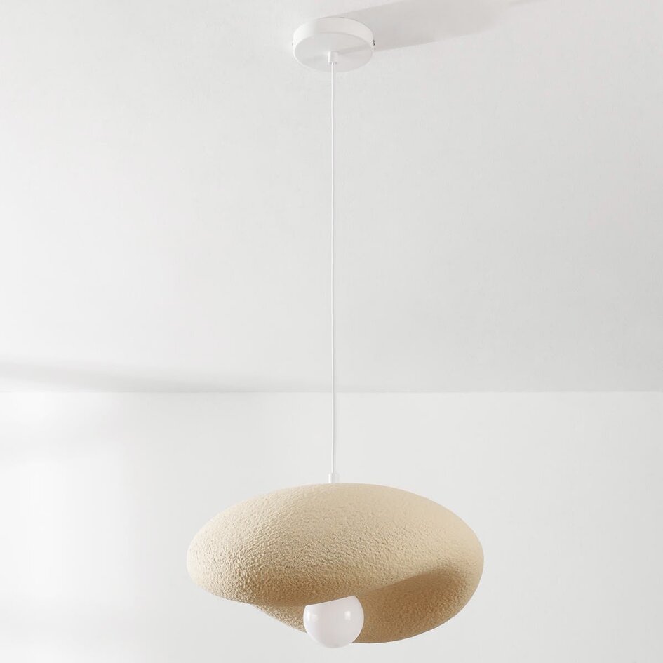 Wabi Sabi hanglamp Kawa met zandbeige steeneffect - 40 x 36 cm