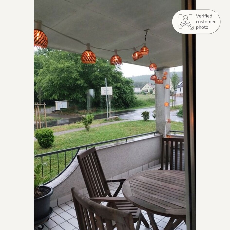 Prikkabel kap in rotanlook - donkere houtkleur