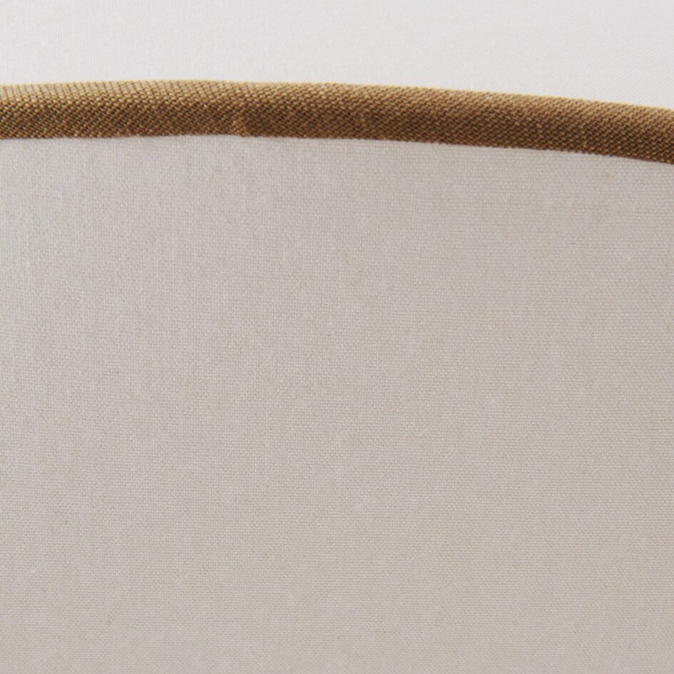 Moderne hanglamp Ovala met beige linnen kap en bruine accenten Ø60 cm