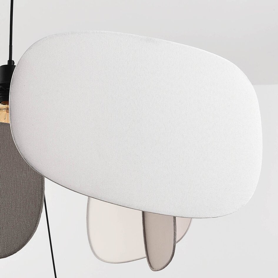 Suspension Zandor en tissu - taupe, gris clair et blanc
