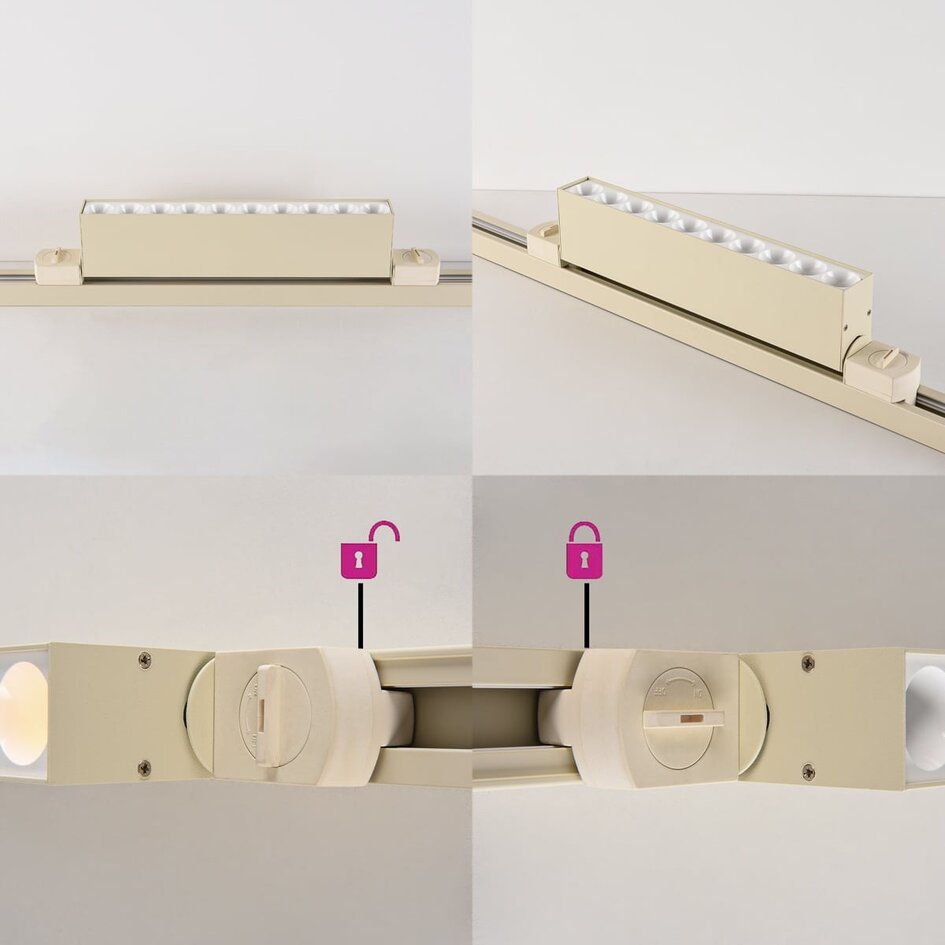 Système de Rails monophasé de 3 mètres avec Spots Nexu 3000K - beige