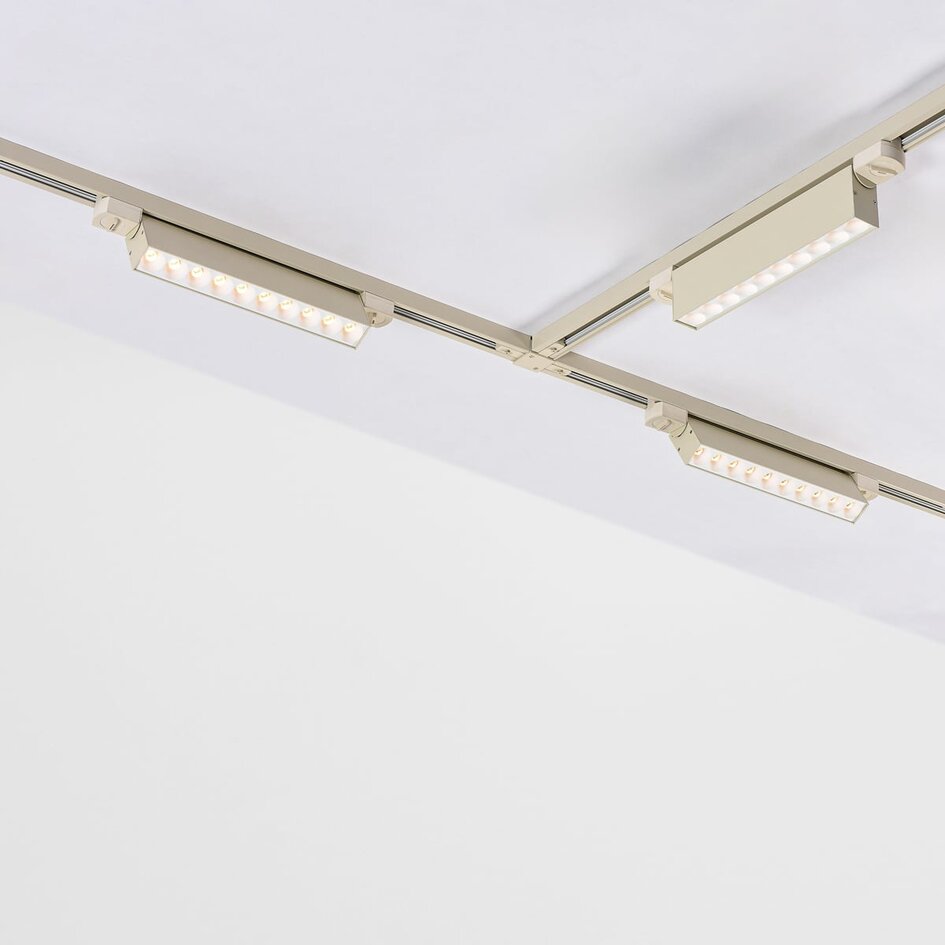 Système de Rails monophasé de 1,5 mètre avec Spots sur rail Nexu 3000K - beige
