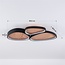 Plafonnier Elpisie à LED intégrée, variable sur 3 niveaux en noir à aspect bois