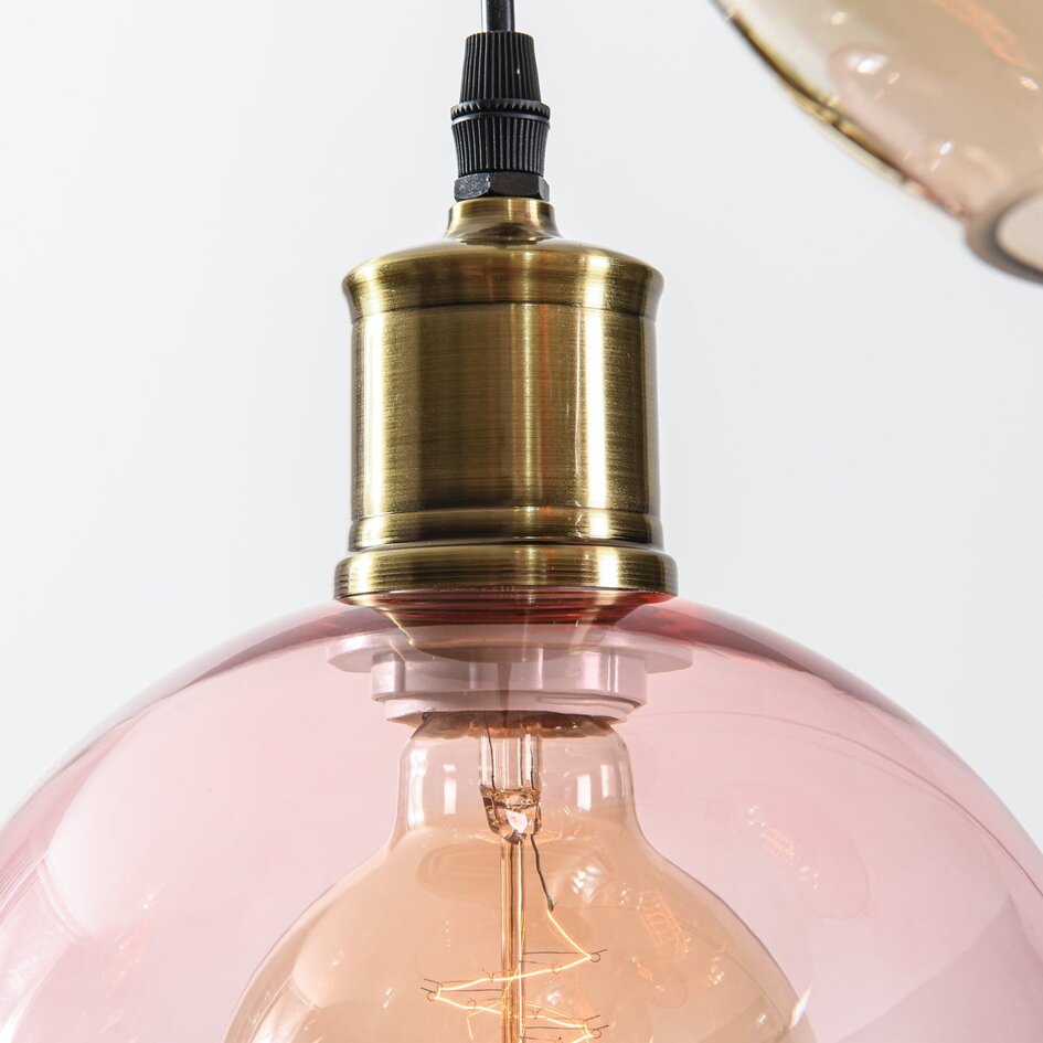 Hanglamp 4-lichts met gekleurd glas - Liya