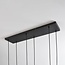Zwarte hanglamp Loic met amber glas, 6-lichts