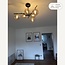 Plafondlamp Venezia zwart met amber glas, 6-lichts