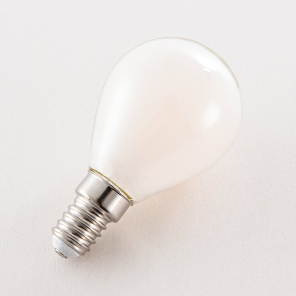 E14 dimbare LED lamp met melkwit glas 4,5W 2700K
