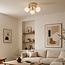3-lichts plafondlamp Orlando - beige met melkwit glas