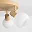 3-lichts plafondlamp Orlando - beige met melkwit glas