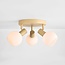 3-lichts plafondlamp Orlando - beige met melkwit glas