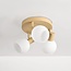 3-lichts plafondlamp Orlando - beige met melkwit glas