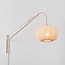 Applique murale réglable Flera - abat-jour rond en tissu beige