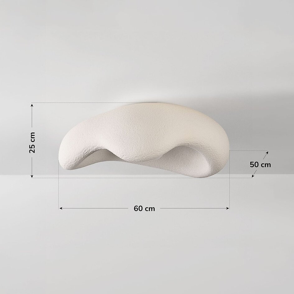 Plafonnier Wabi Sabi Ishi à effet pierre 60 cm en blanc