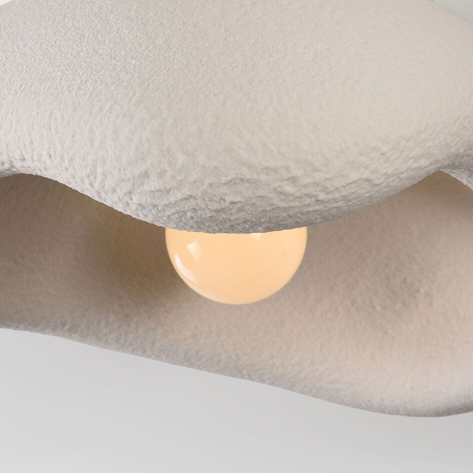Plafonnier Wabi Sabi Ishi à effet pierre 60 cm en blanc