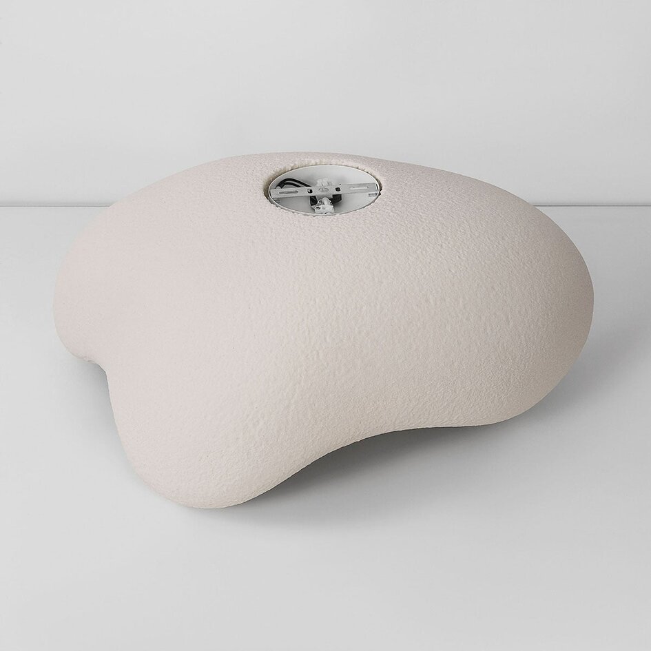 Plafonnier Wabi Sabi Ishi à effet pierre 60 cm en blanc