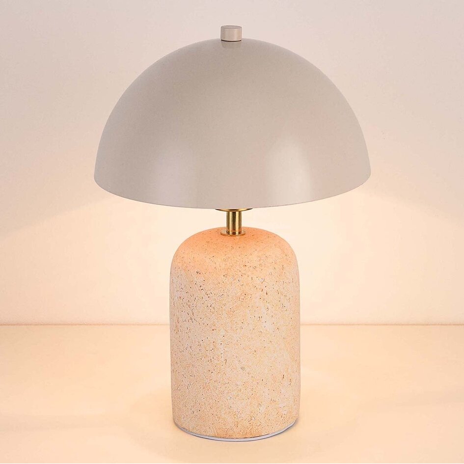 Lampe de table Celestine - pied en céramique avec effet pierre calcaire