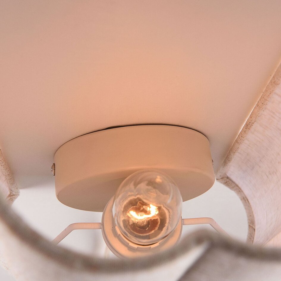 Wandlamp Vlora met linnen kap - gebroken wit