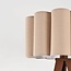 Lampadaire Florien avec abat-jour en lin plissé et trépied métallique - marron