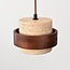 Suspension à 4 lumières Travé en travertin (pierre naturelle) et bois