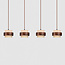 Suspension à 4 lumières Travé en travertin (pierre naturelle) et bois