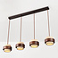 Suspension à 4 lumières Travé en travertin (pierre naturelle) et bois