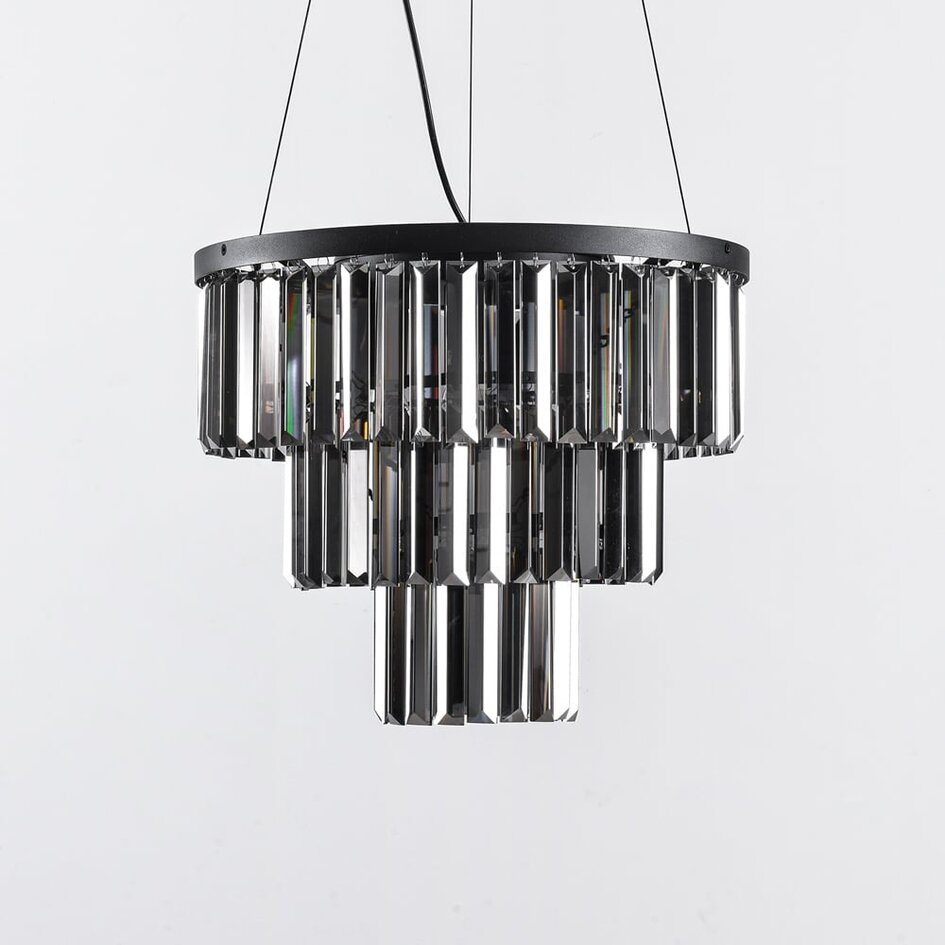 Luxe zwarte hanglamp - Kristal