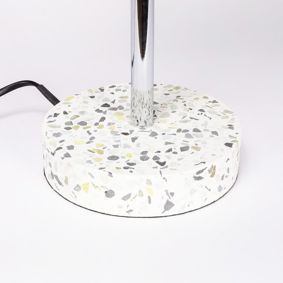 2-lichts tafellamp Pallon met melkwit glas - marmerlook