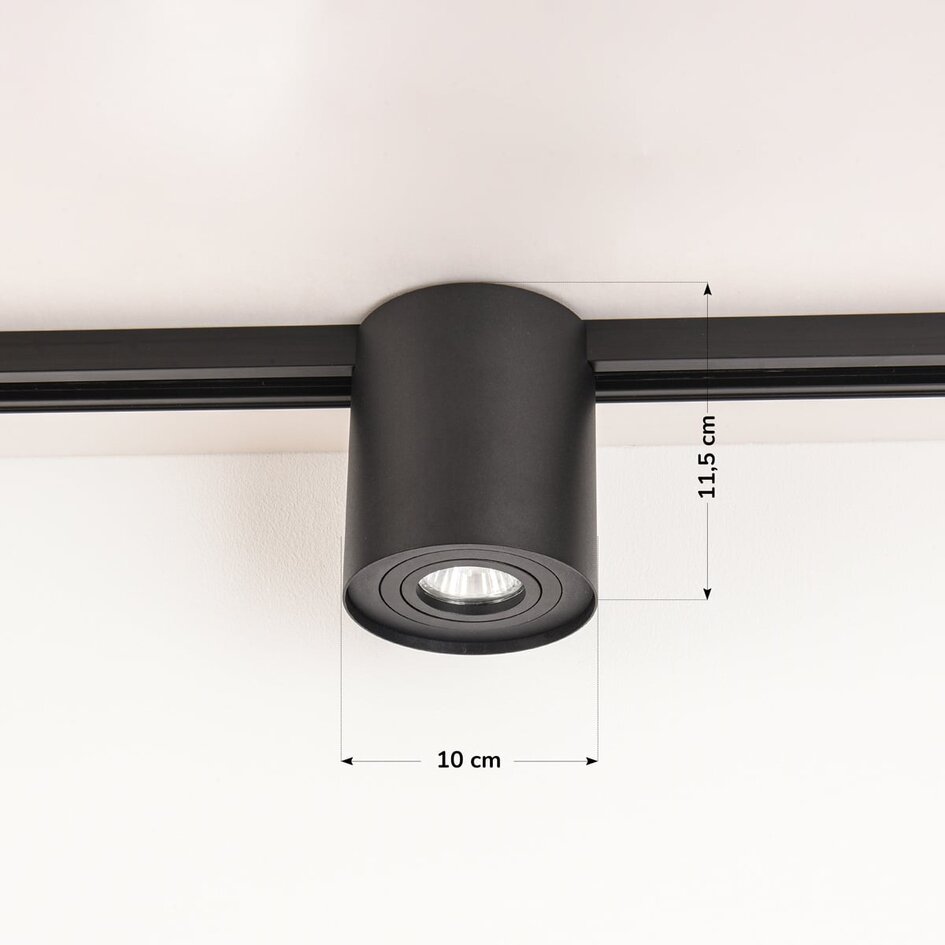 Modern 1-fase railsysteem van 1,5 meter met Zylo spots - plafondlamp
