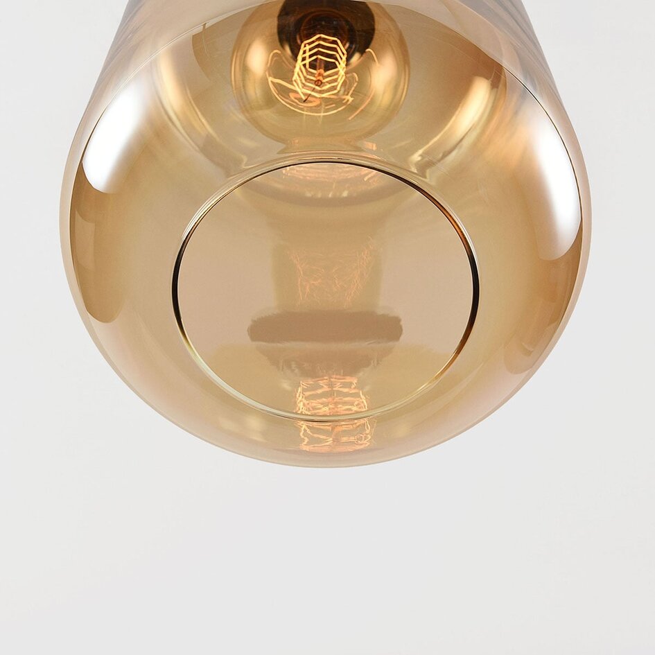 Suspension Sofito or avec verre ambré