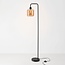 Lampadaire Piedi noir avec verre ambré