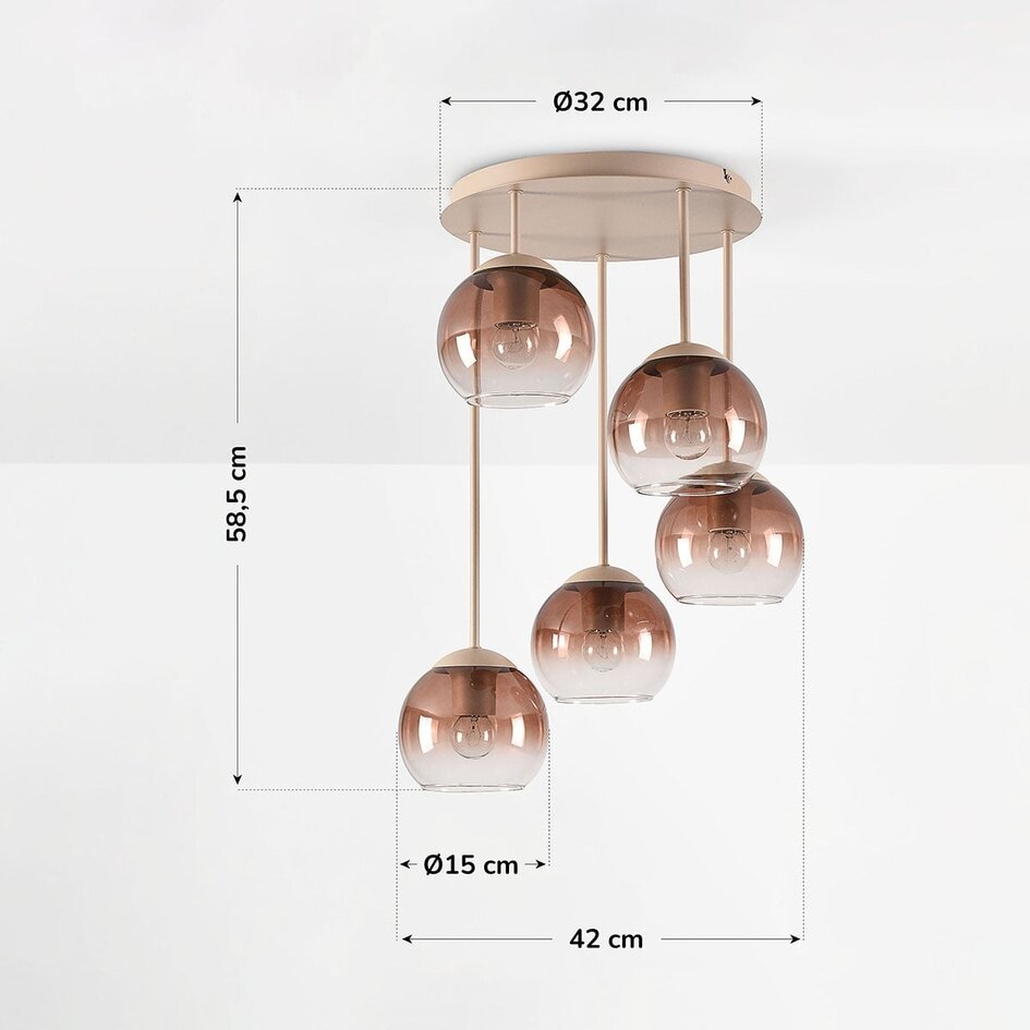 Plafonnier Carat avec verre ombré - beige