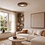 3-staps dimbare plafondlamp Cercul met geïntegreerde LED en steeneffect - walnootlook