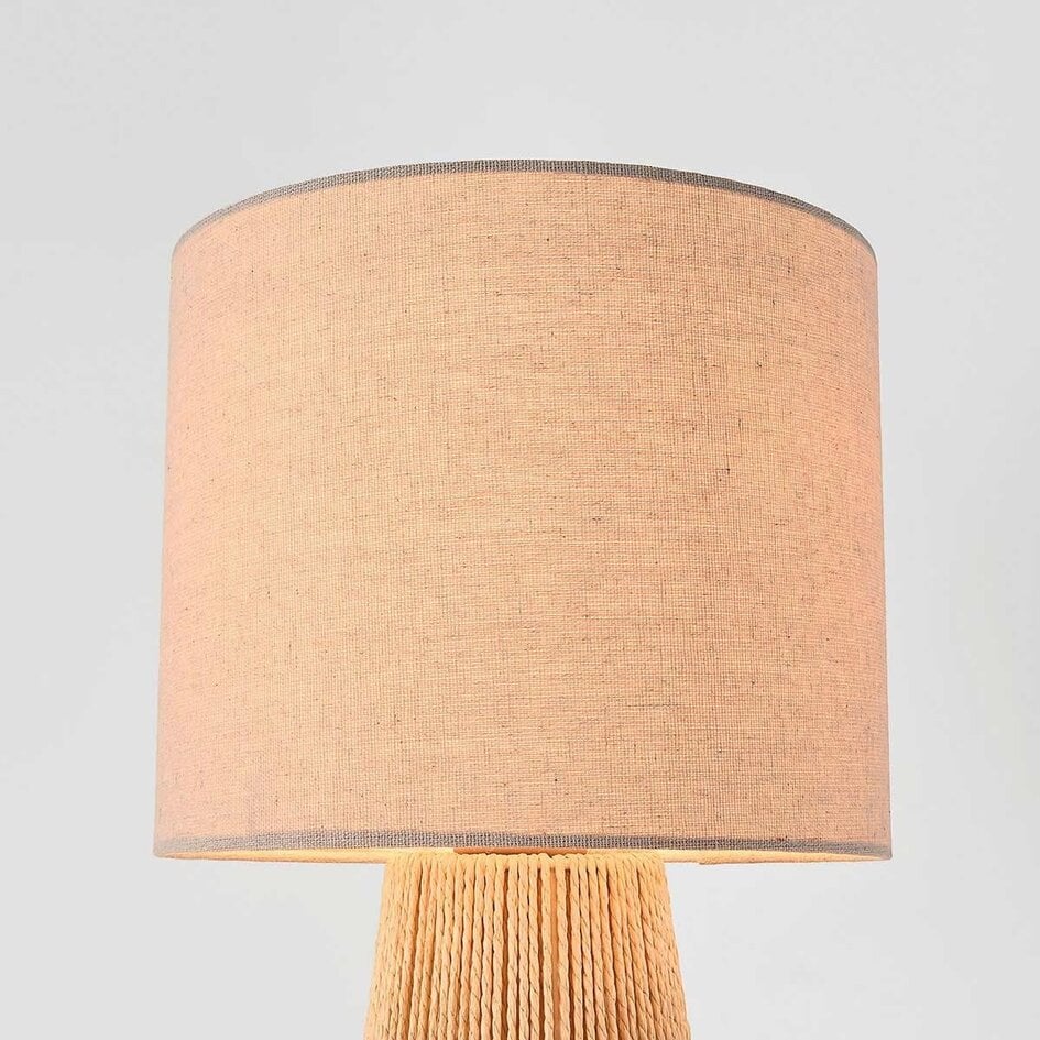 Lampe de table Ranpu naturel à abat-jour en lin