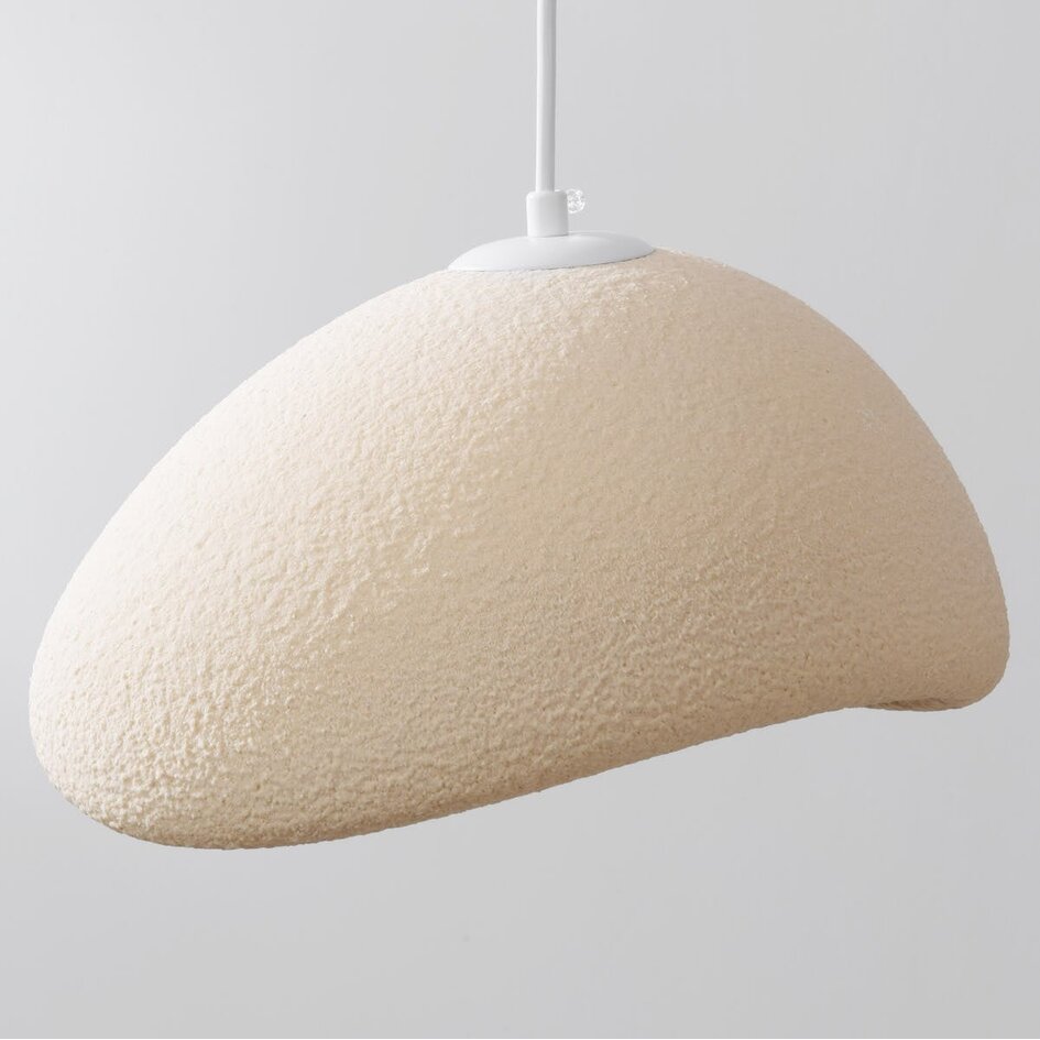 3-lichts Wabi Sabi hanglamp Ishi met zandbeige steeneffect - 3 x 30 cm