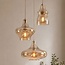 Suspension 3 lumières Trinidad avec verre ambré - beige