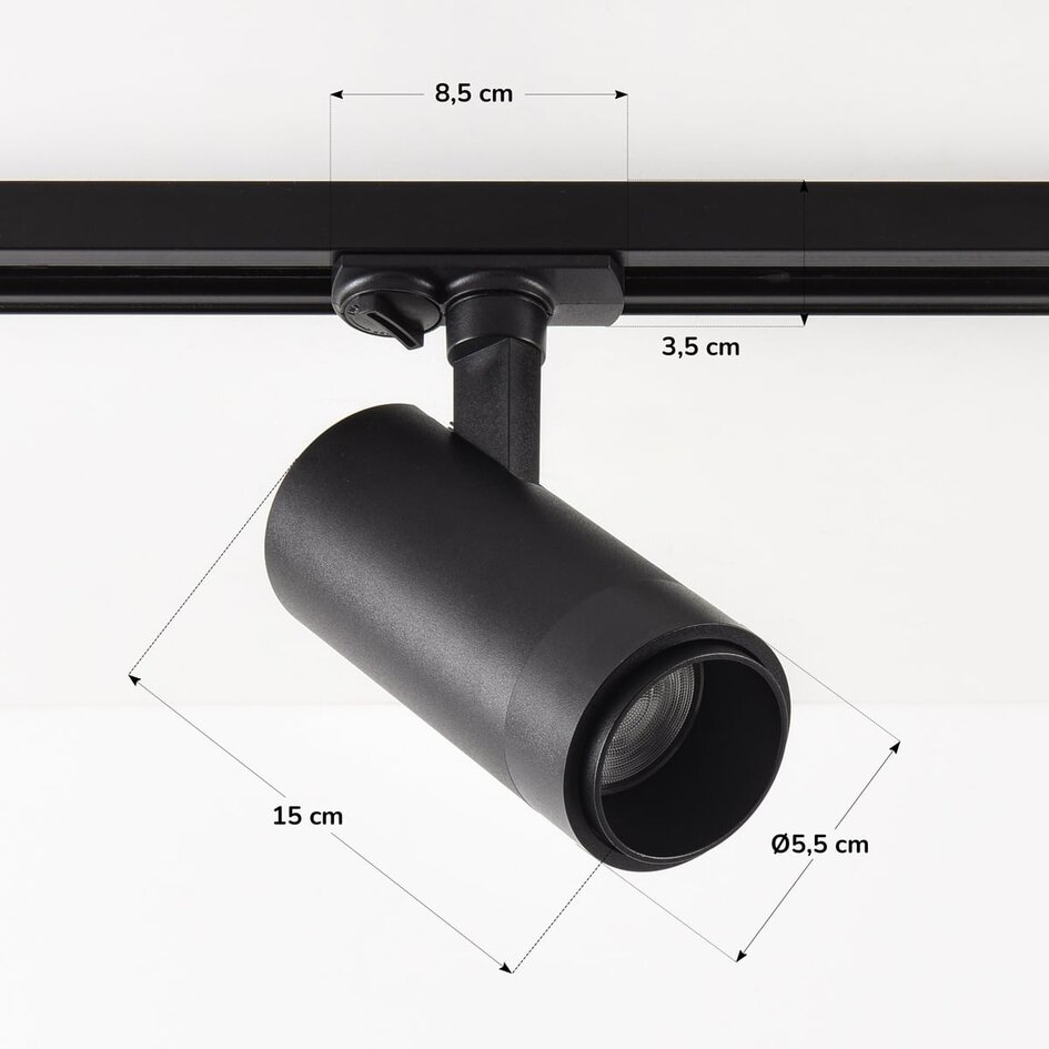 Modern 1-fase railsysteem van 3 meter met Jazz spots - plafondlamp