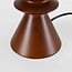 Lampe de table Fabiola à abat-jour en lin et aspect noyer
